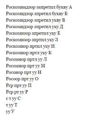 Роскомнадзор запретил букву а